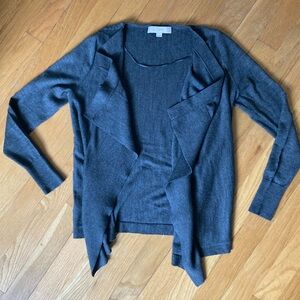 Loft Charcoal Gray Cardigan, Size XS Petite